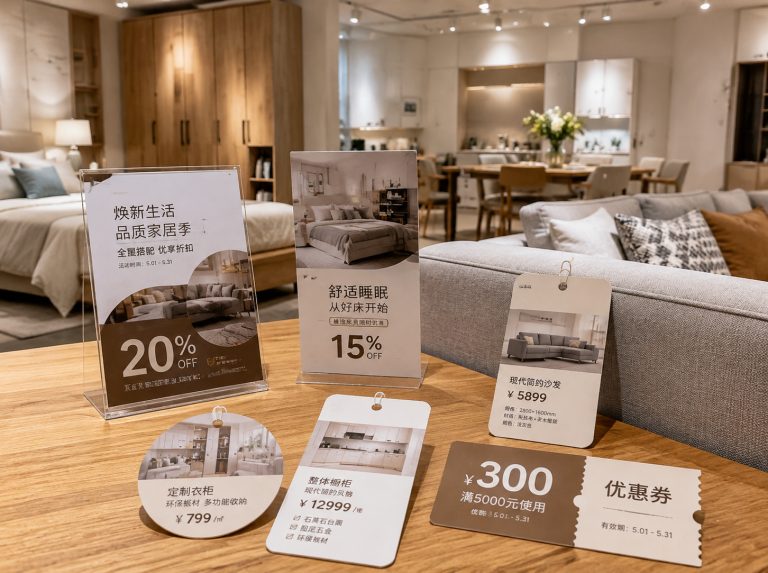 翁源县家具门店单页海报与吊牌